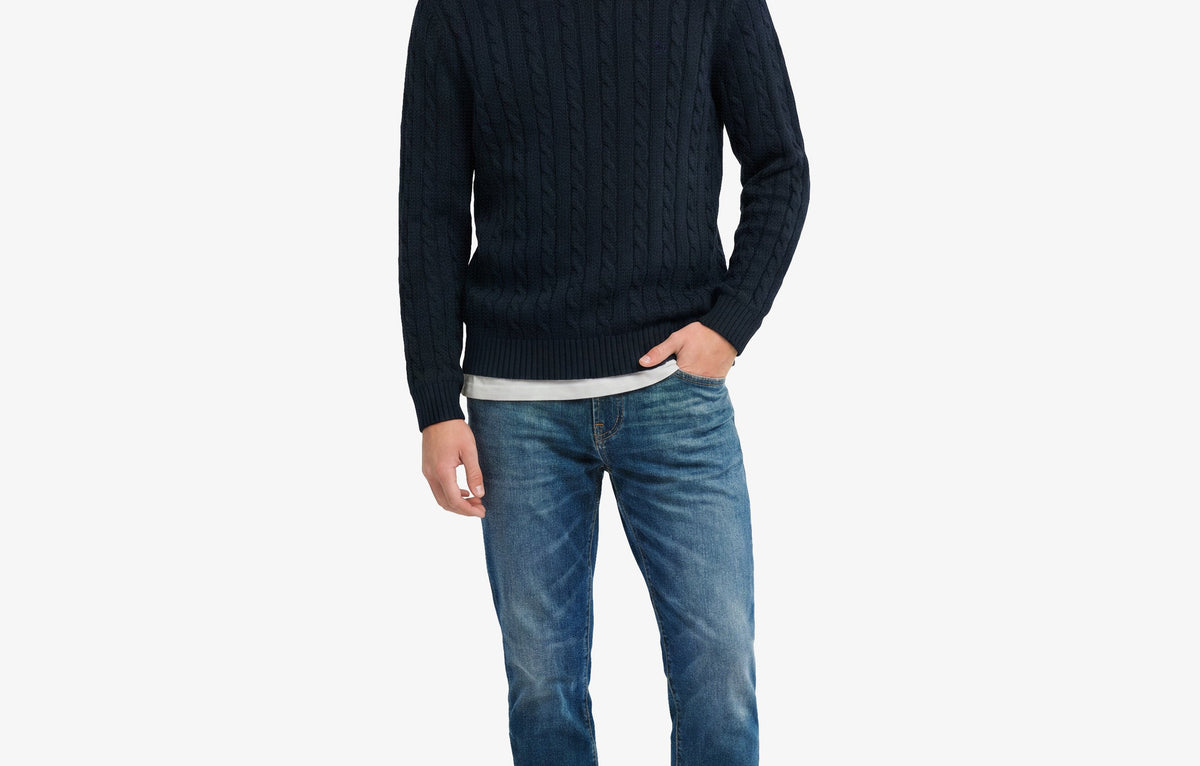 Superdry Navy Cable Crew M6110707E 98t
