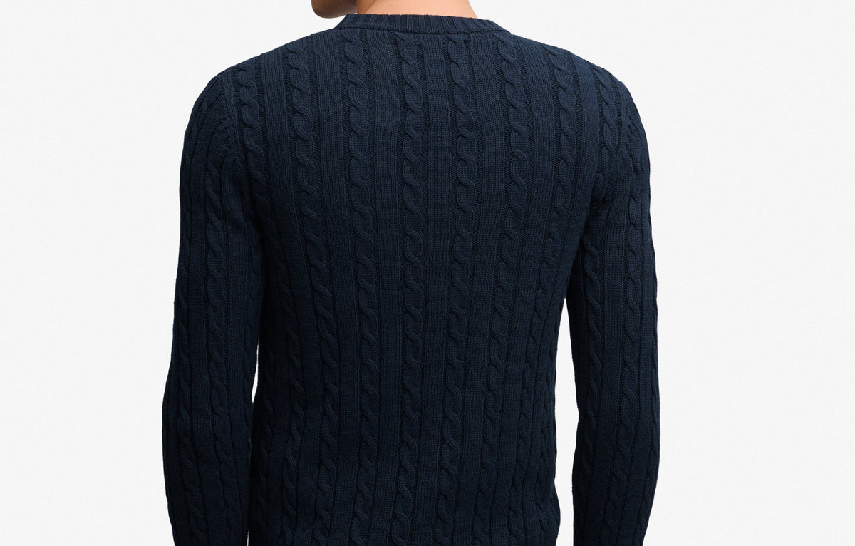Superdry Navy Cable Crew M6110707E 98t