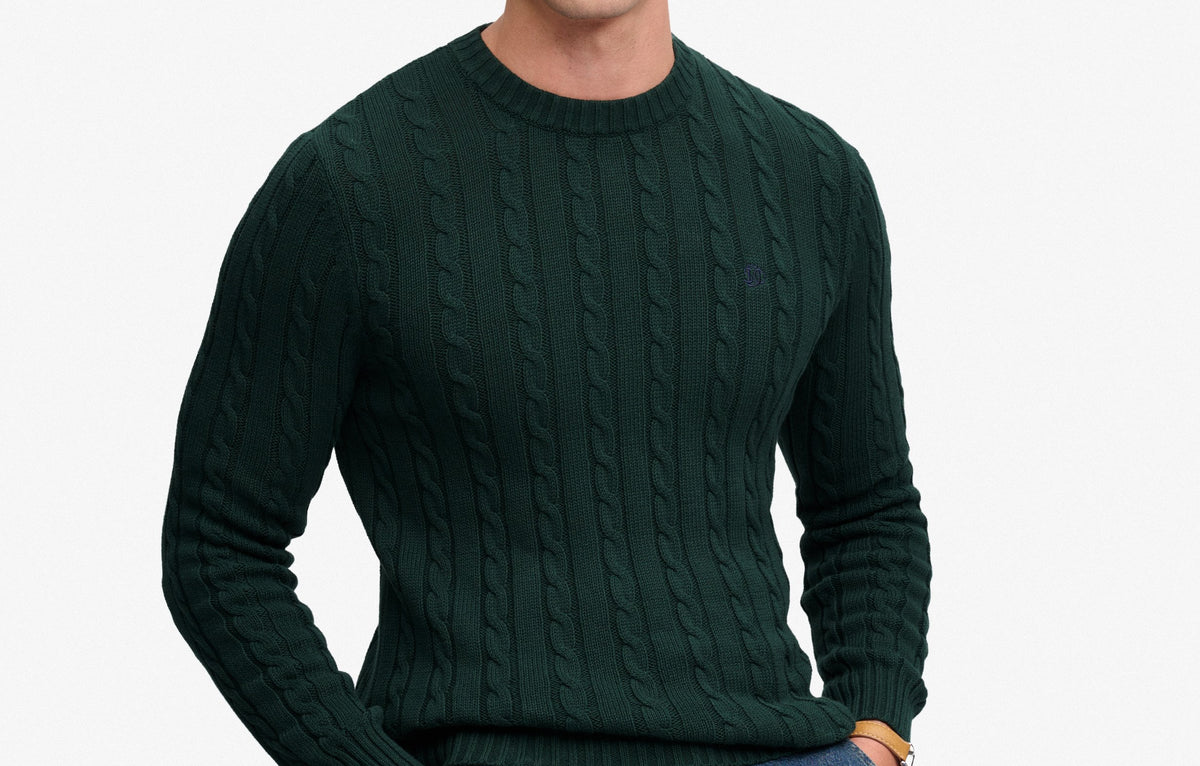 Superdry Green Cable Crew M6110707E L5X