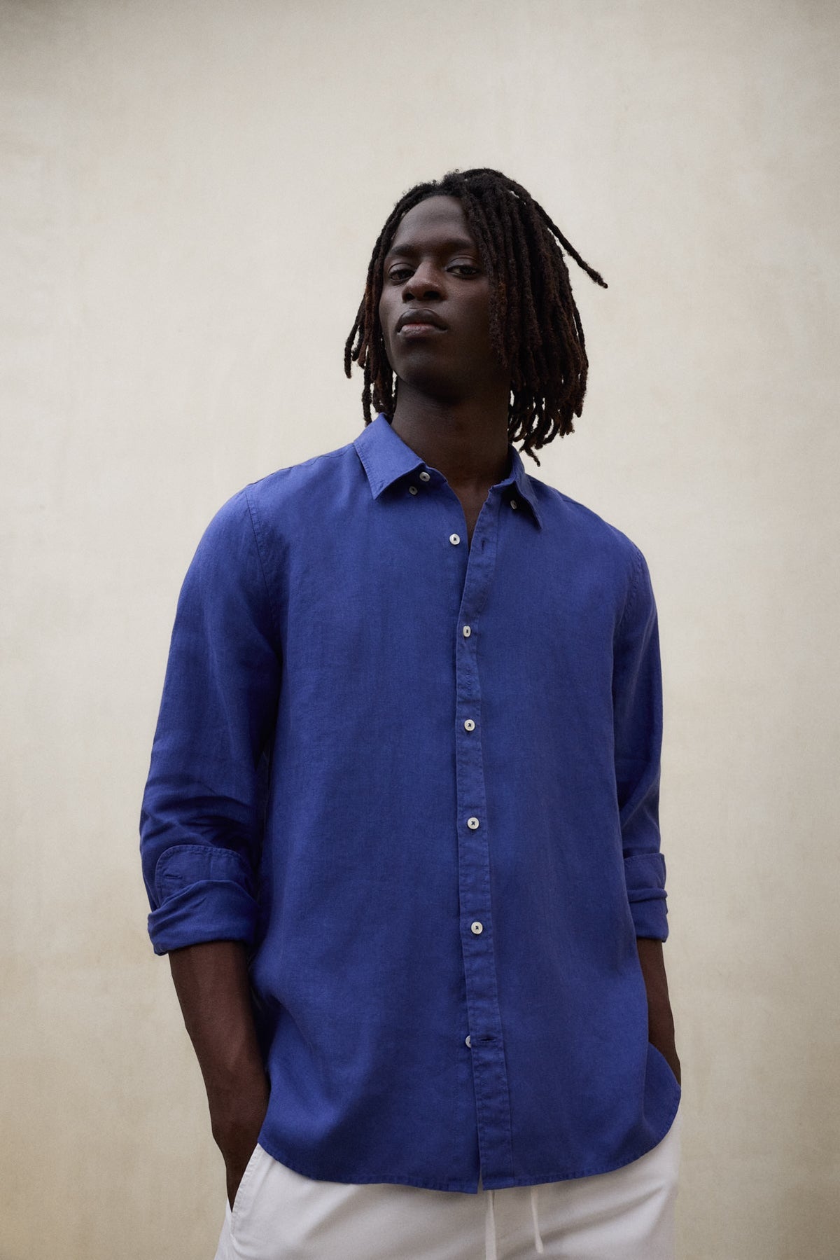 Ecoalf Blue Linen Shirt Malibu