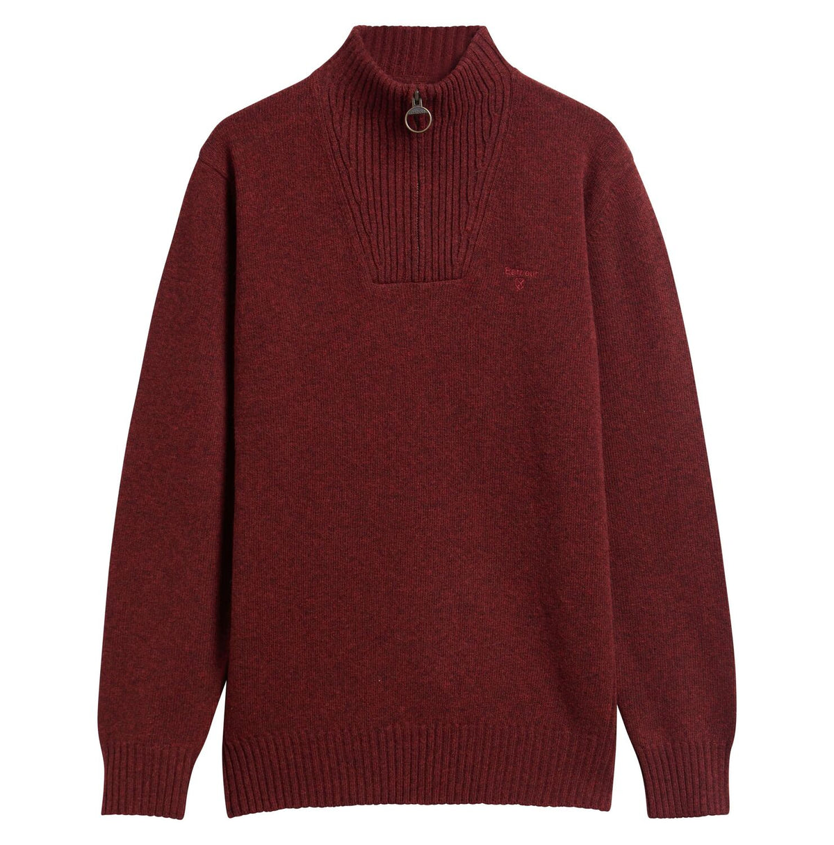 Barbour Plum Red Lambswool Zip Jumper mkn0339 BR57