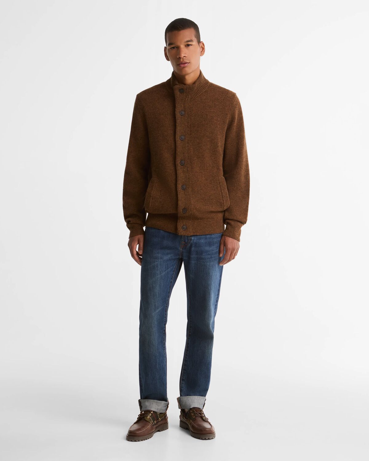 Barbour Lambswool Cardigan Bracken Rust MKN0731 or51