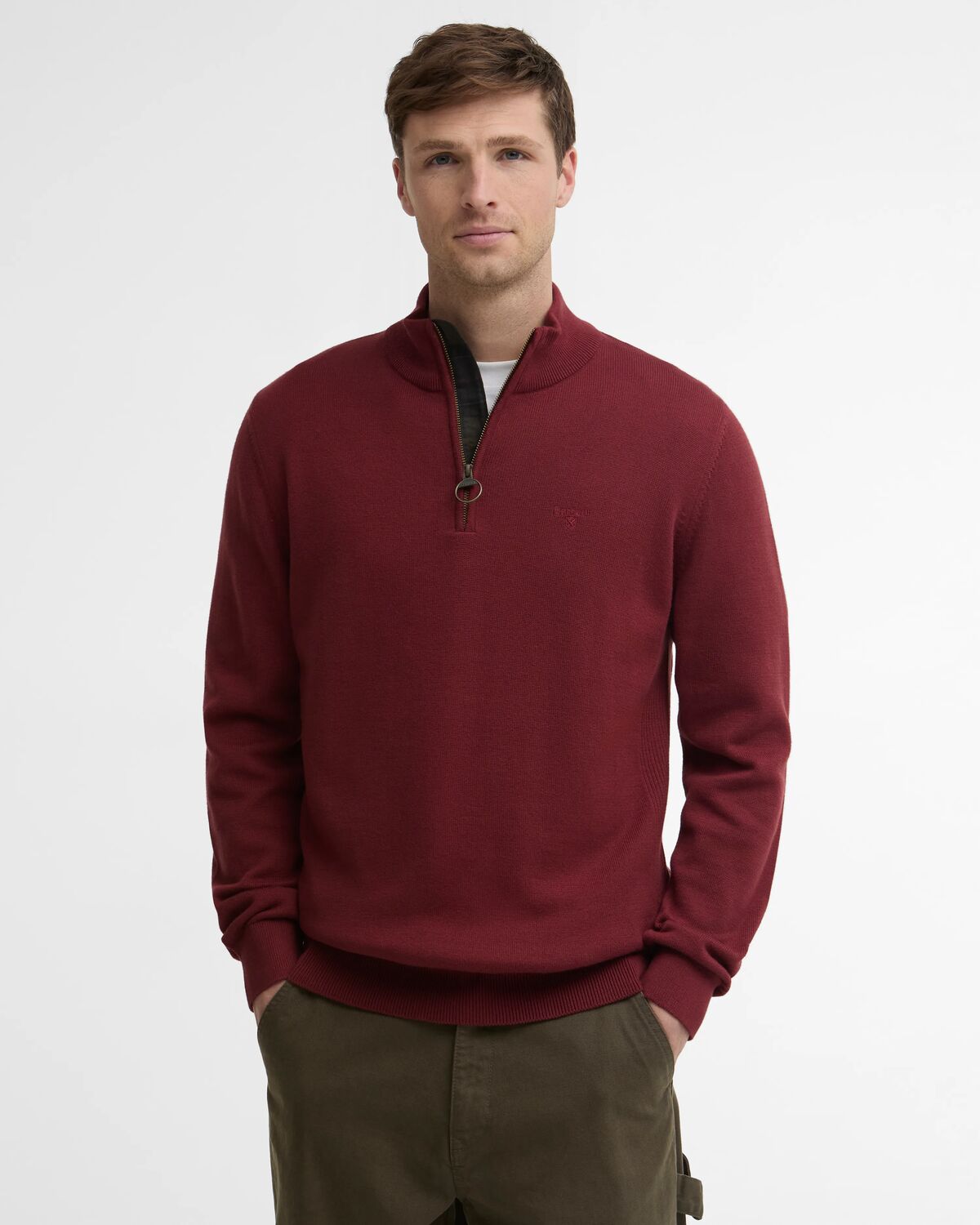 Barbour Zip Jumper Russet Orange MKN1074 BR57