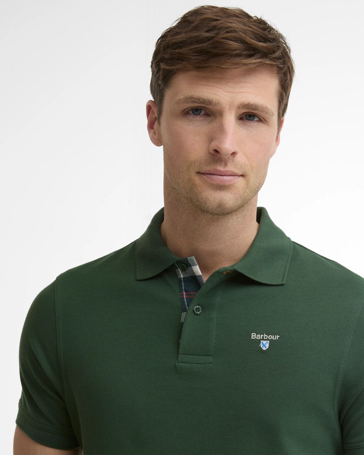 Barbour Green Tartan Polo Shirt MML0012 GN92