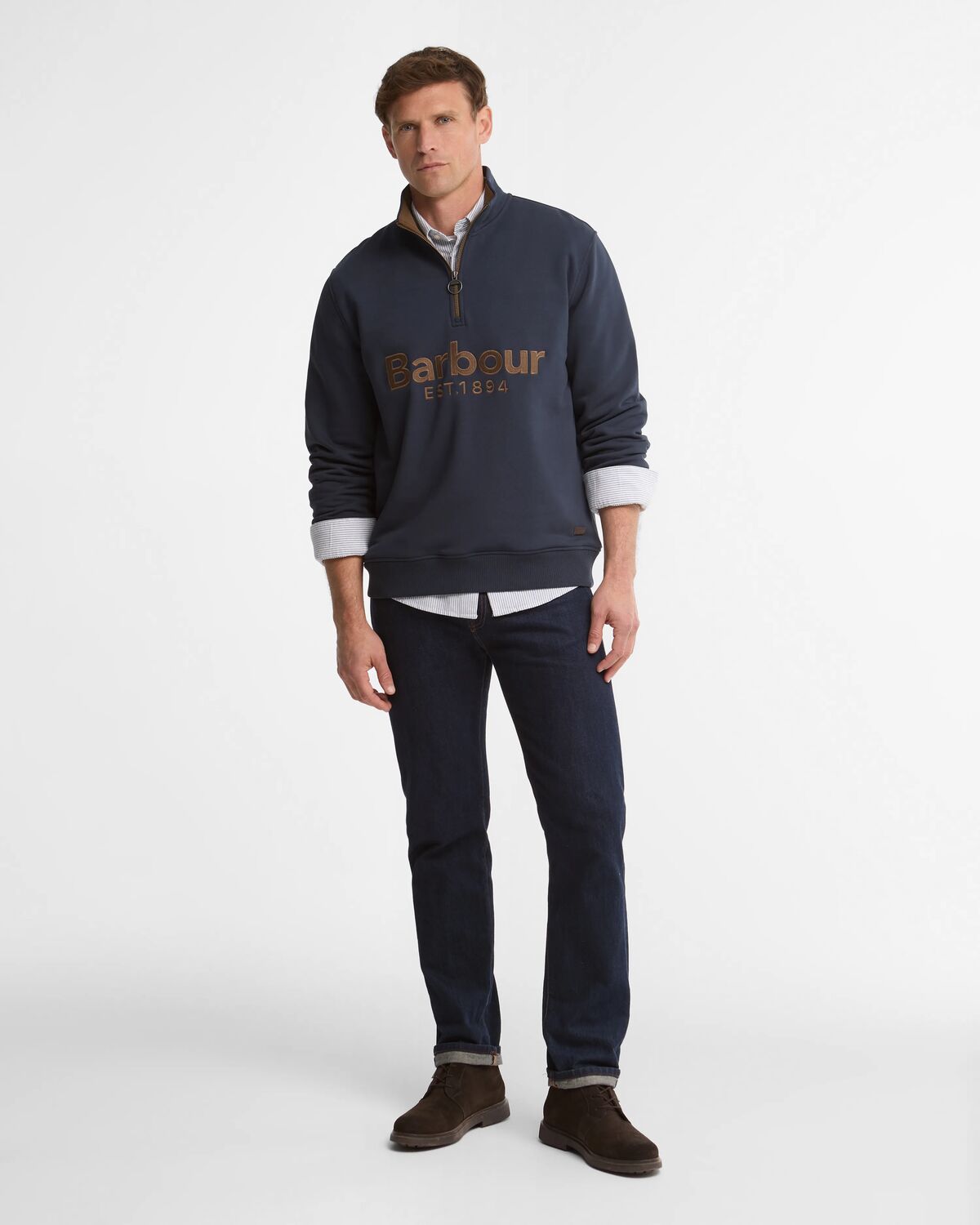 Barbour Fosse Zip Sweat Navy MOL0792 ny91