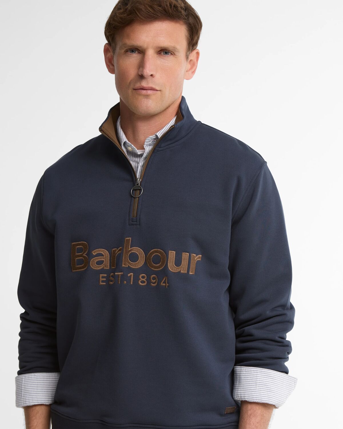Barbour Fosse Zip Sweat Navy MOL0792 ny91