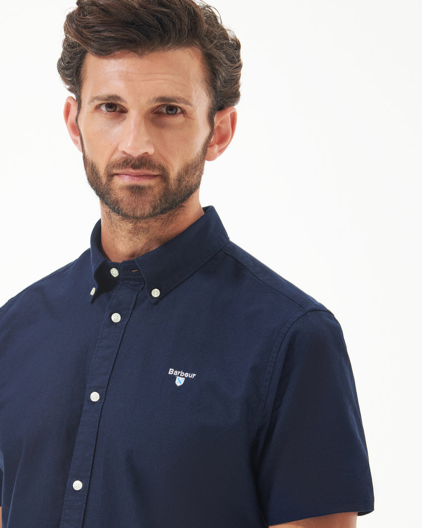 Barbour msh5313 ny91 | Short Sleeve Tailored Fit Oxford Shirt in Navy