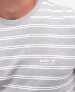 Barbour International mts1297 gy12 | Striped Tee in Grey & White
