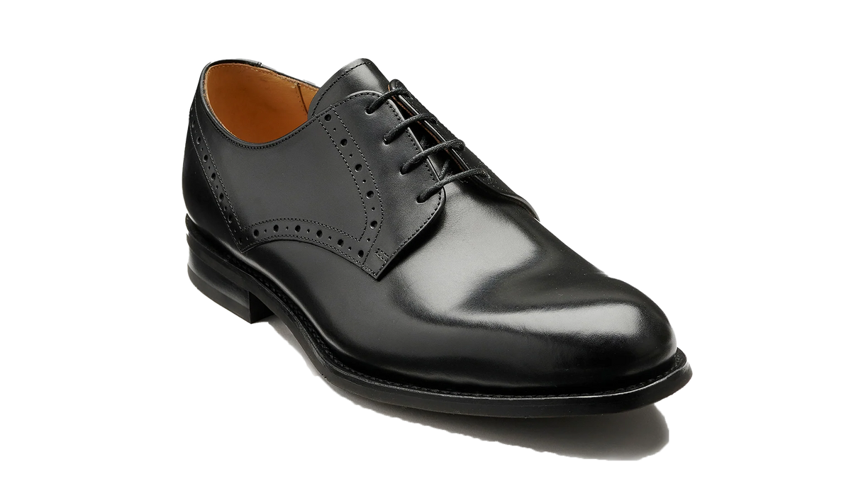 Barker Black Oakham with Rubber Sole