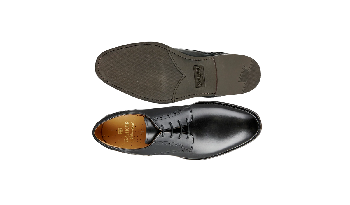 Barker Black Oakham with Rubber Sole