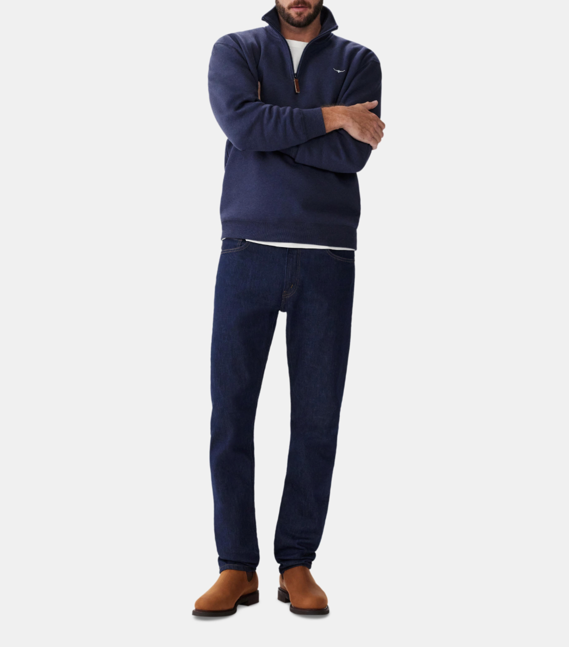 RM Williams Navy Zip Sweatshirt kz400