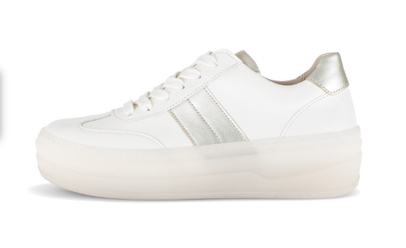 Gabor Platform Gumsole Trainer White Gold 83.350.20