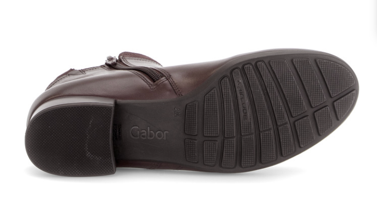 Gabor Low Block Heel Burgundy H Fit Boots 8031.02 005