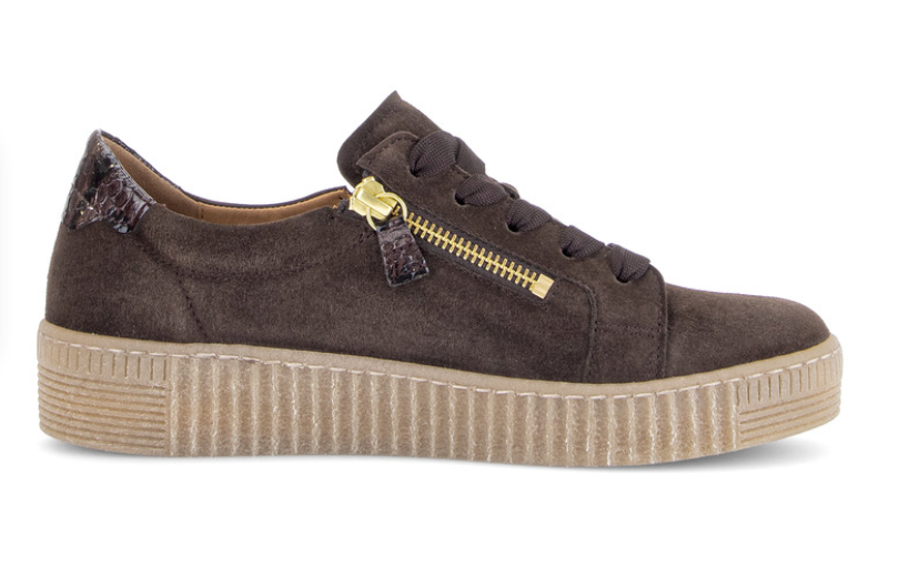 Gabor Brown Suede Platform Trainers 6010.02 005