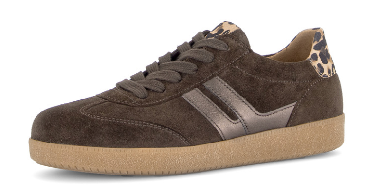Gabor Brown Suede Lace Up Trainers 6011.01 003