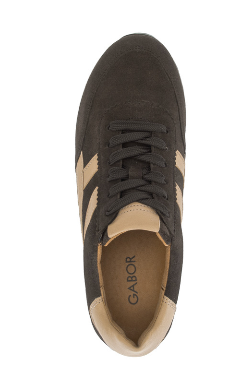 Gabor Mocca Brown Suede H Fit Trainers 6032.01 003