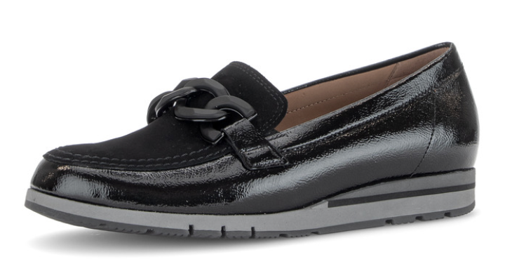 Gabor Black Patent Loafer 4004.01 003