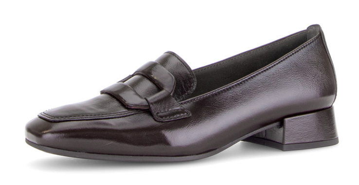 Gabor Mocca Brown Patent Heel Loafer 4002.01 002