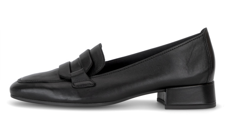 Gabor Black Leather Heel Loafer 4002.01 012