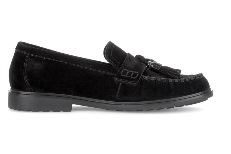 Gabor Black Suede Loafer 4009.02 001