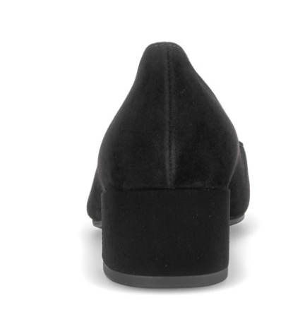 Gabor Black Suede Block Heel Shoe 3015.02 001