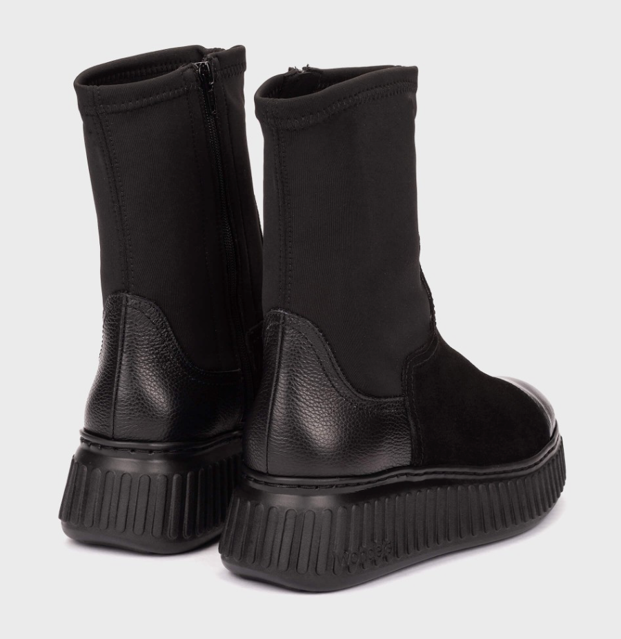 Wonders Black Stretch Boots A-5207 Negro