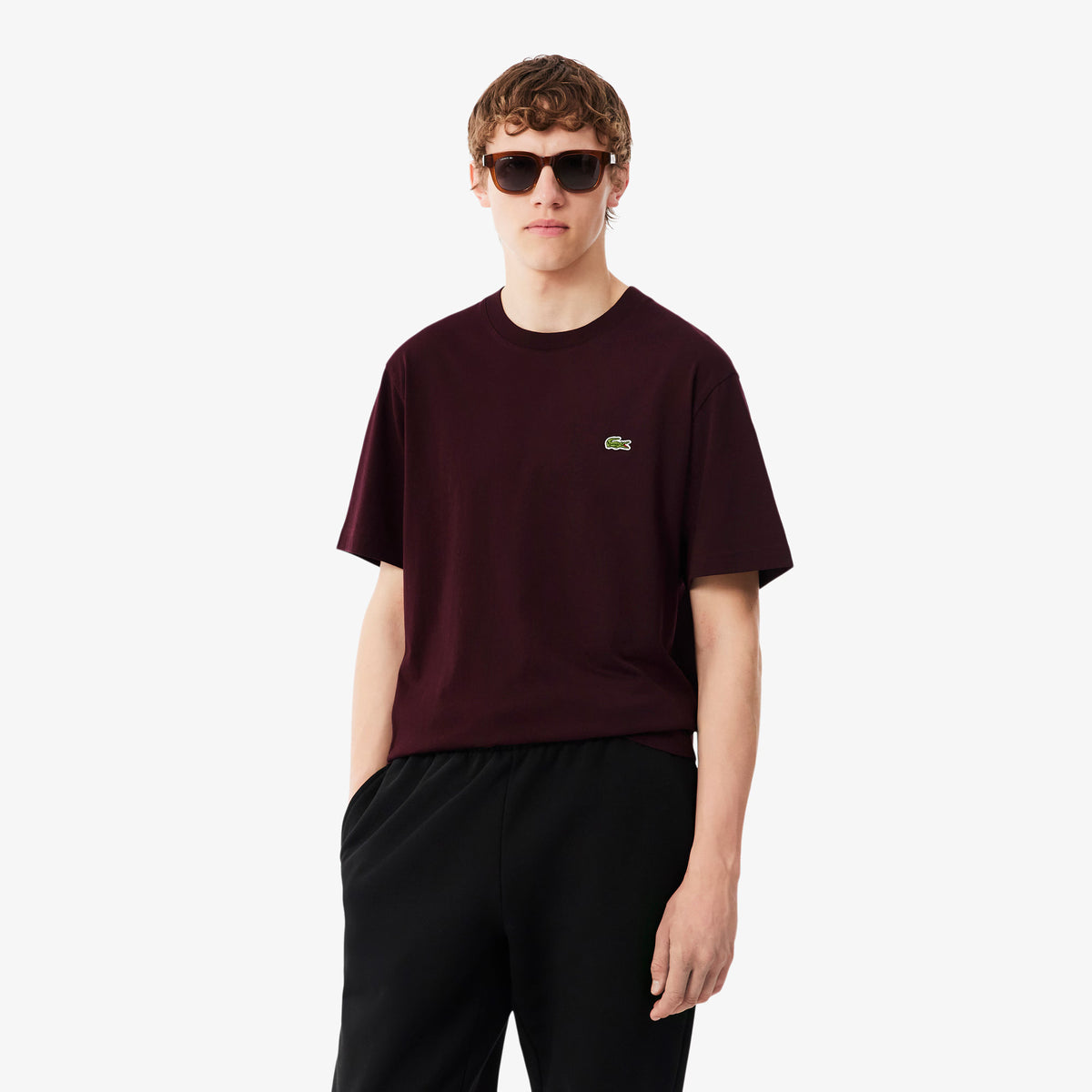 Lacoste Burgundy Cotton Tee TH7318 3KE