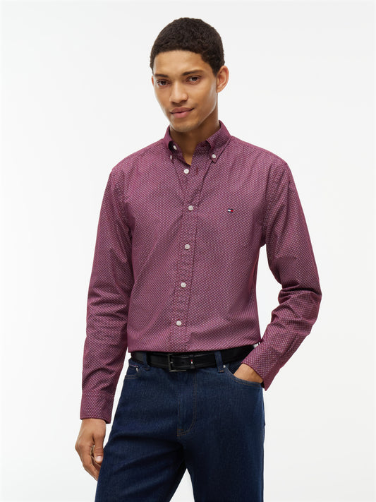 Tommy Hilfiger Burgundy Print Shirt MW0MN44580 0KP