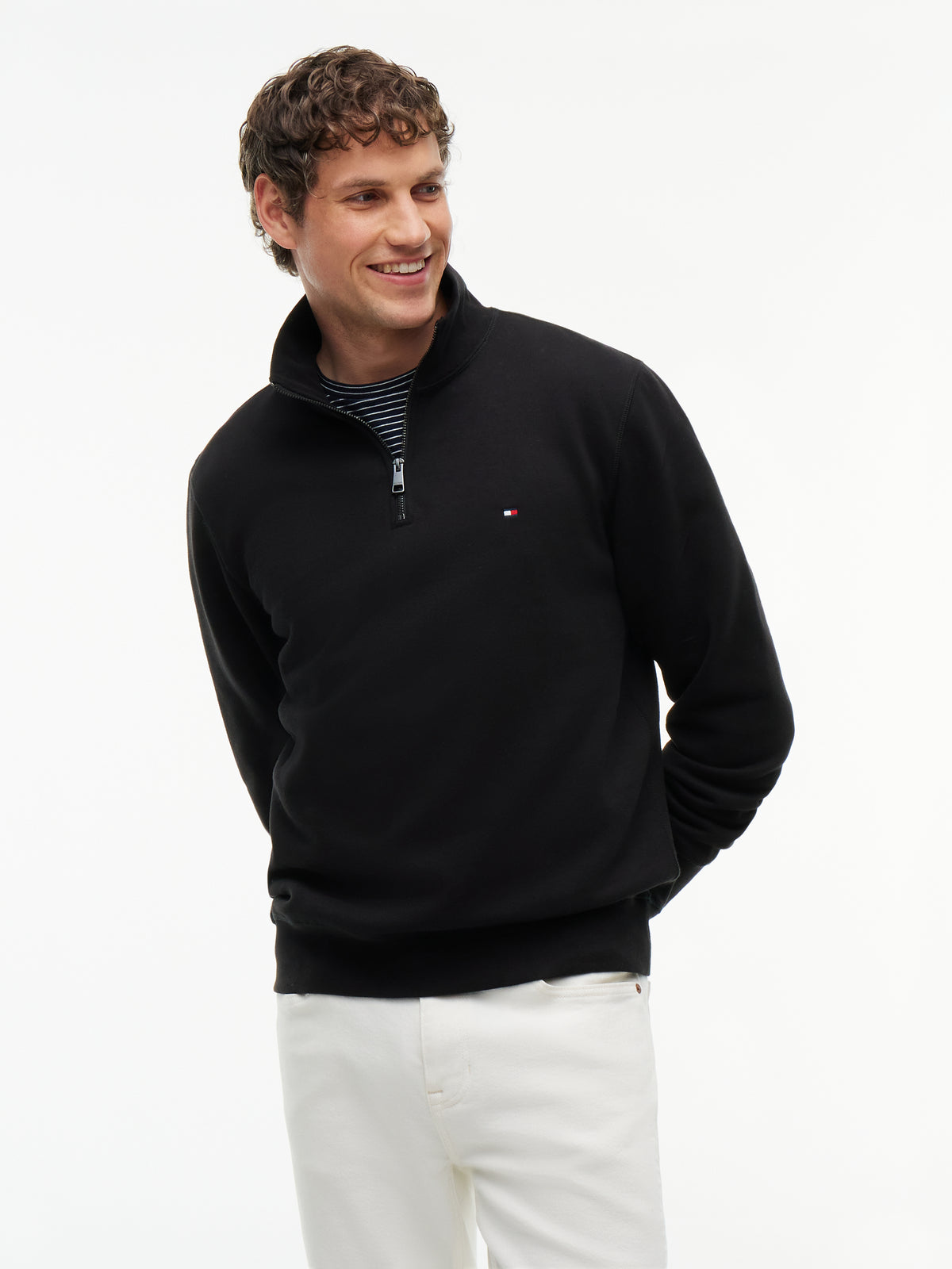 Tommy Hilfiger Black Zip Sweat MW0MW37233 bds