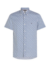 Load image into Gallery viewer, Tommy Hilfiger mw0mw35238 0GY | Slim Fit Geo Print Short Sleeve Shirt in Blue