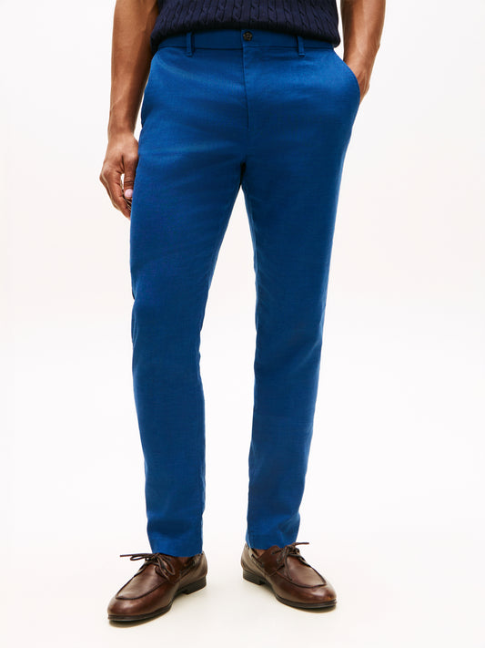 Tommy Hilfiger Blue Linen Trousers MW0MW42337 C3I
