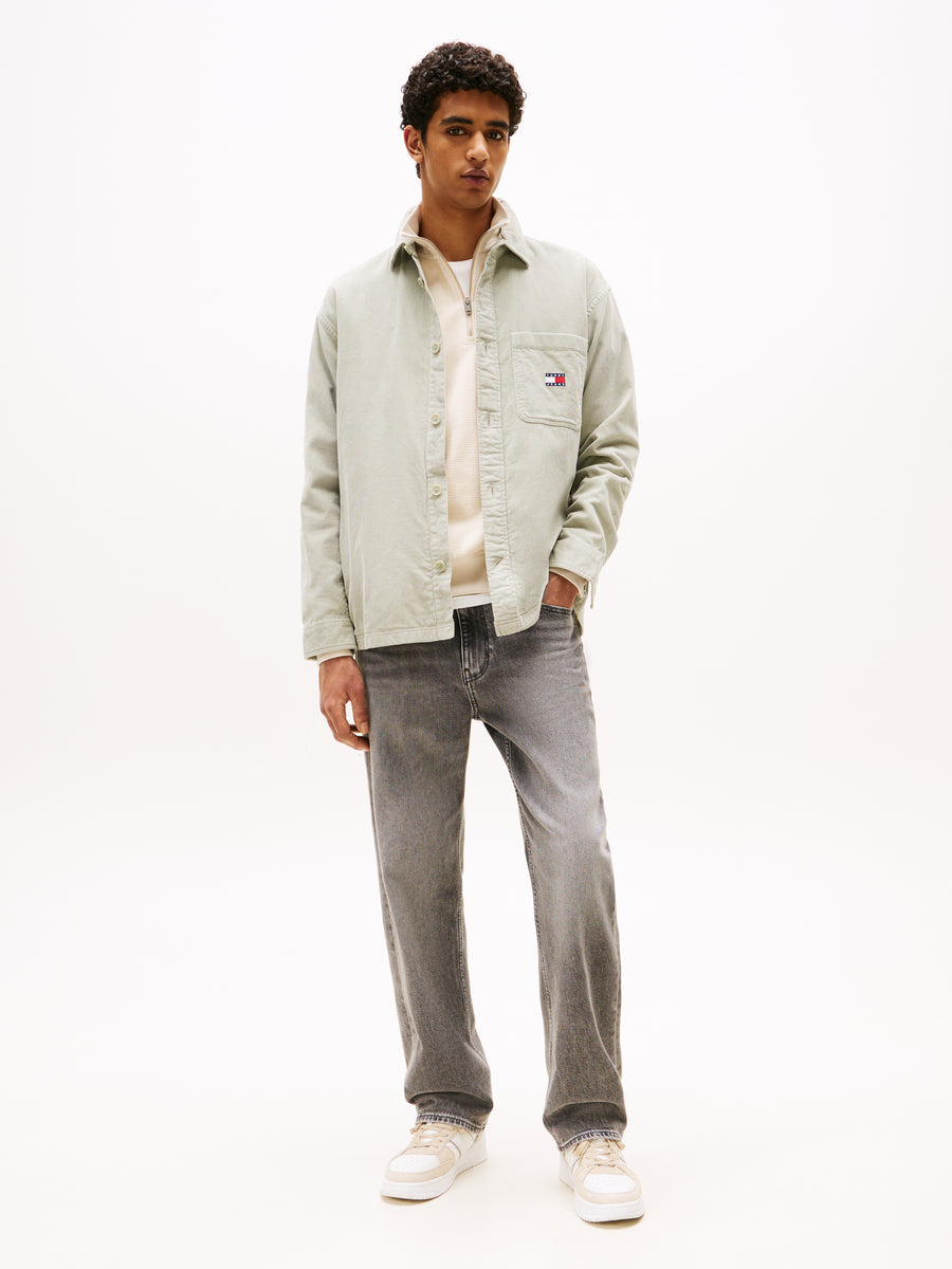 Tommy Jeans TJM Brick Cord Overshirt EXT in Misty Sage