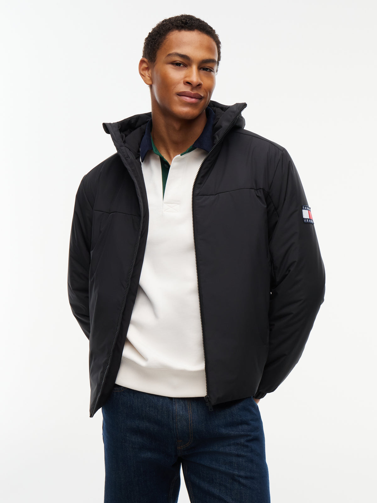 Tommy Jeans Black Hooded Jacket DM0DM22065 0gk