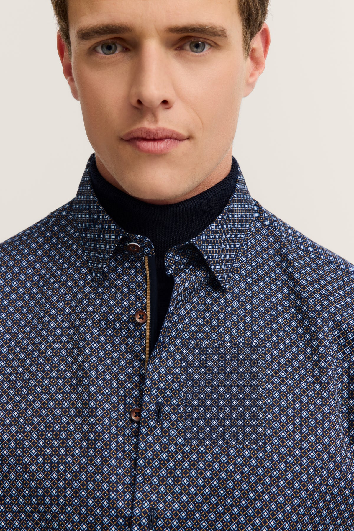 Bugatti Navy Print Shirt 9750 88506d 390