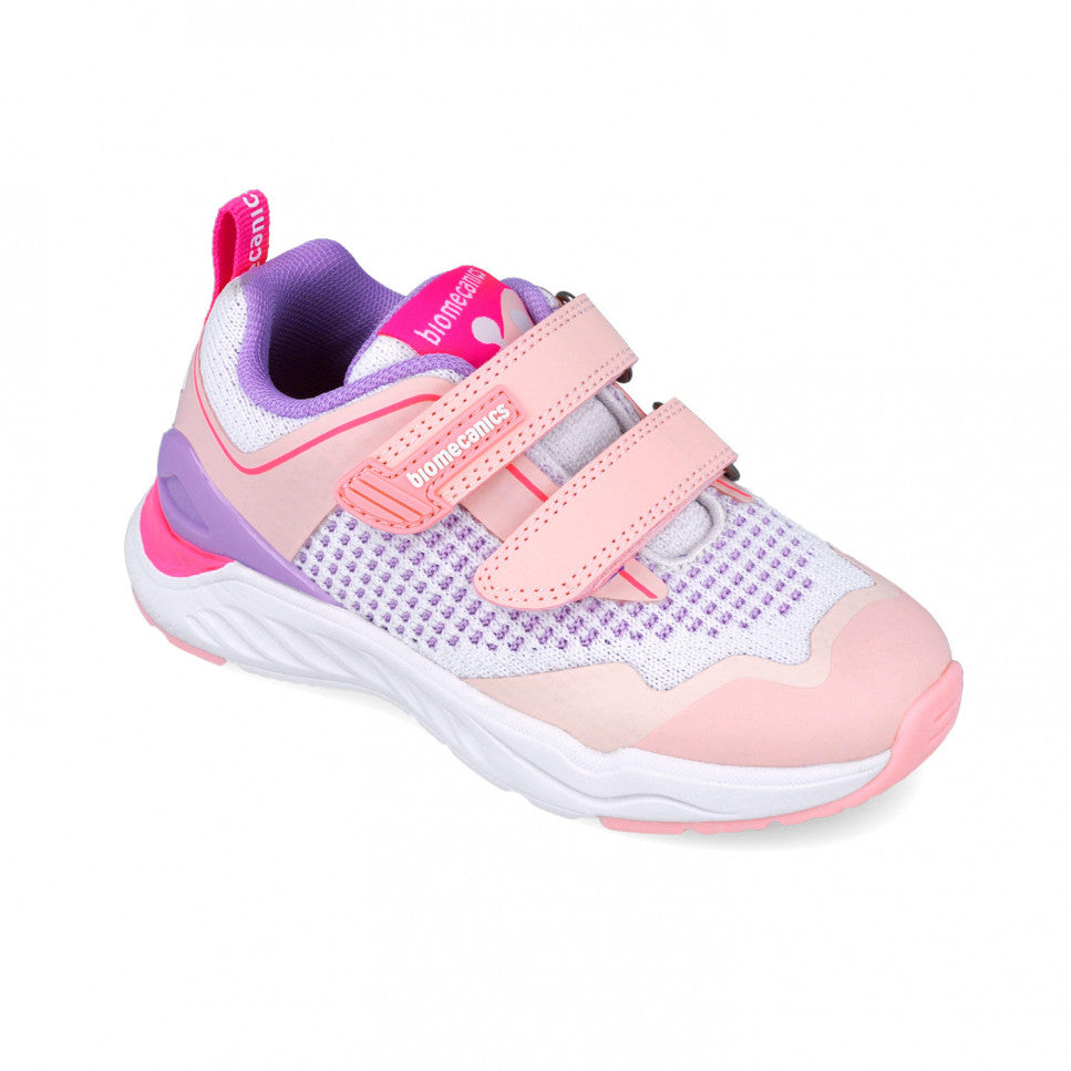 Biomecanics Girls Velcro Shoe Pink White 252270