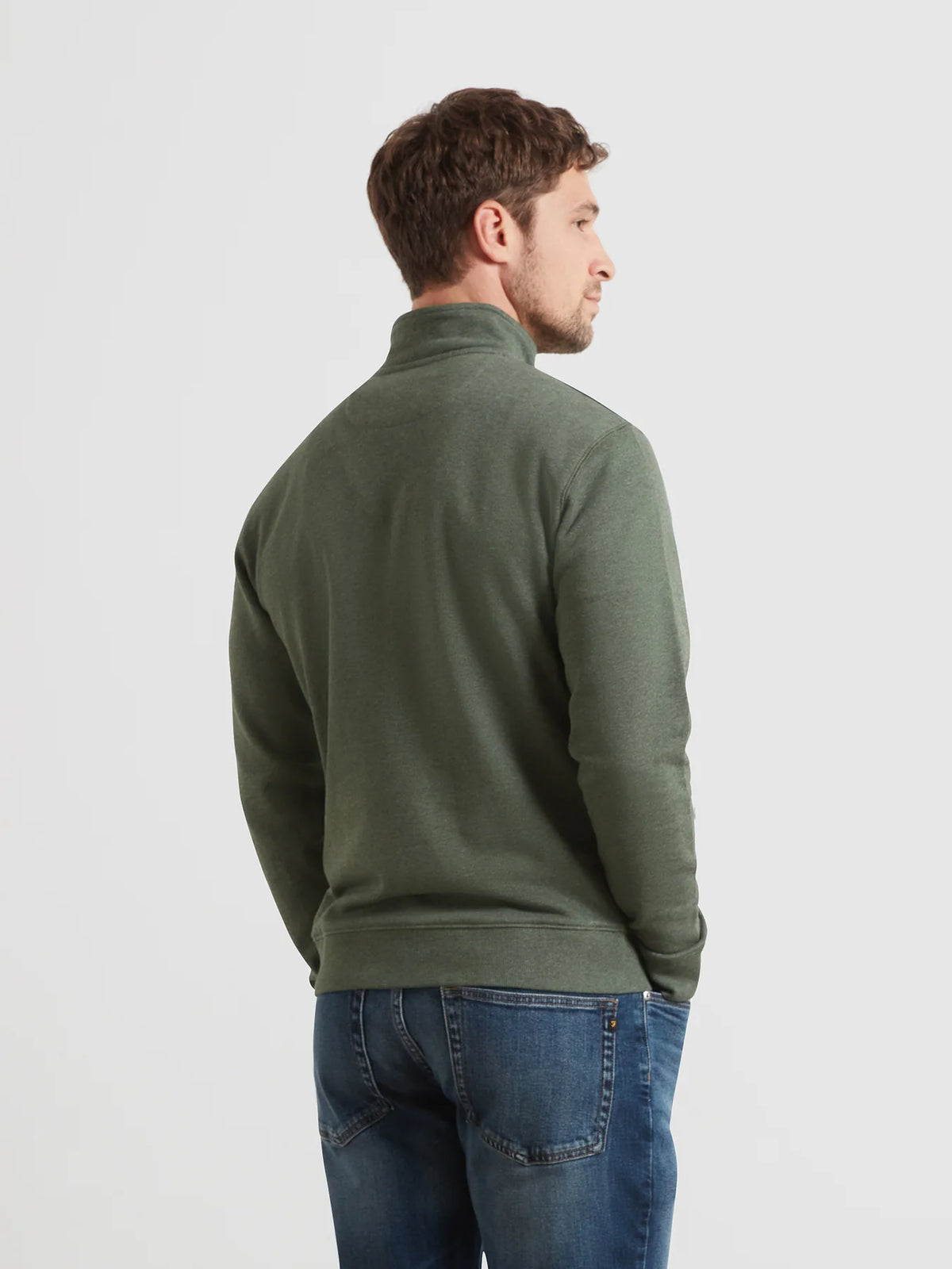 Farah Green Rosemary Marl Zip Sweat F4KFG056 315