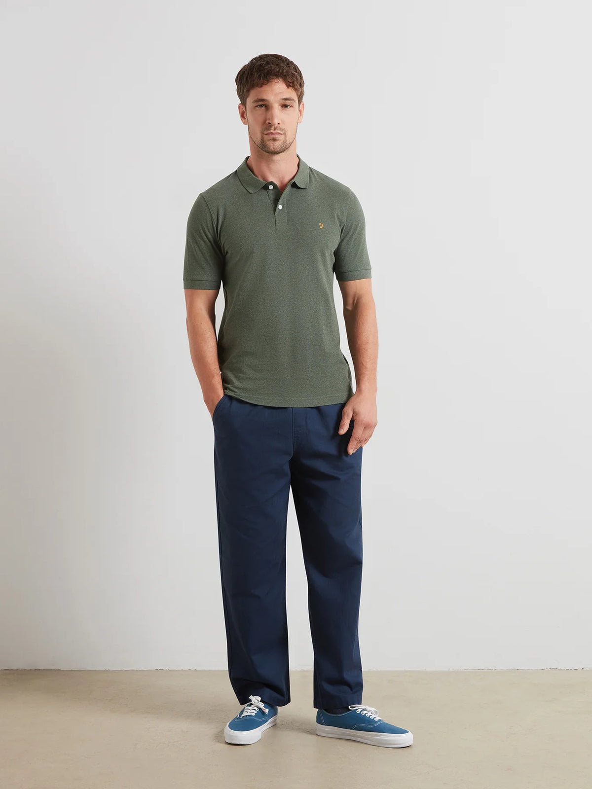 Farah Rosemary Green Marl Polo F4KFG014 315