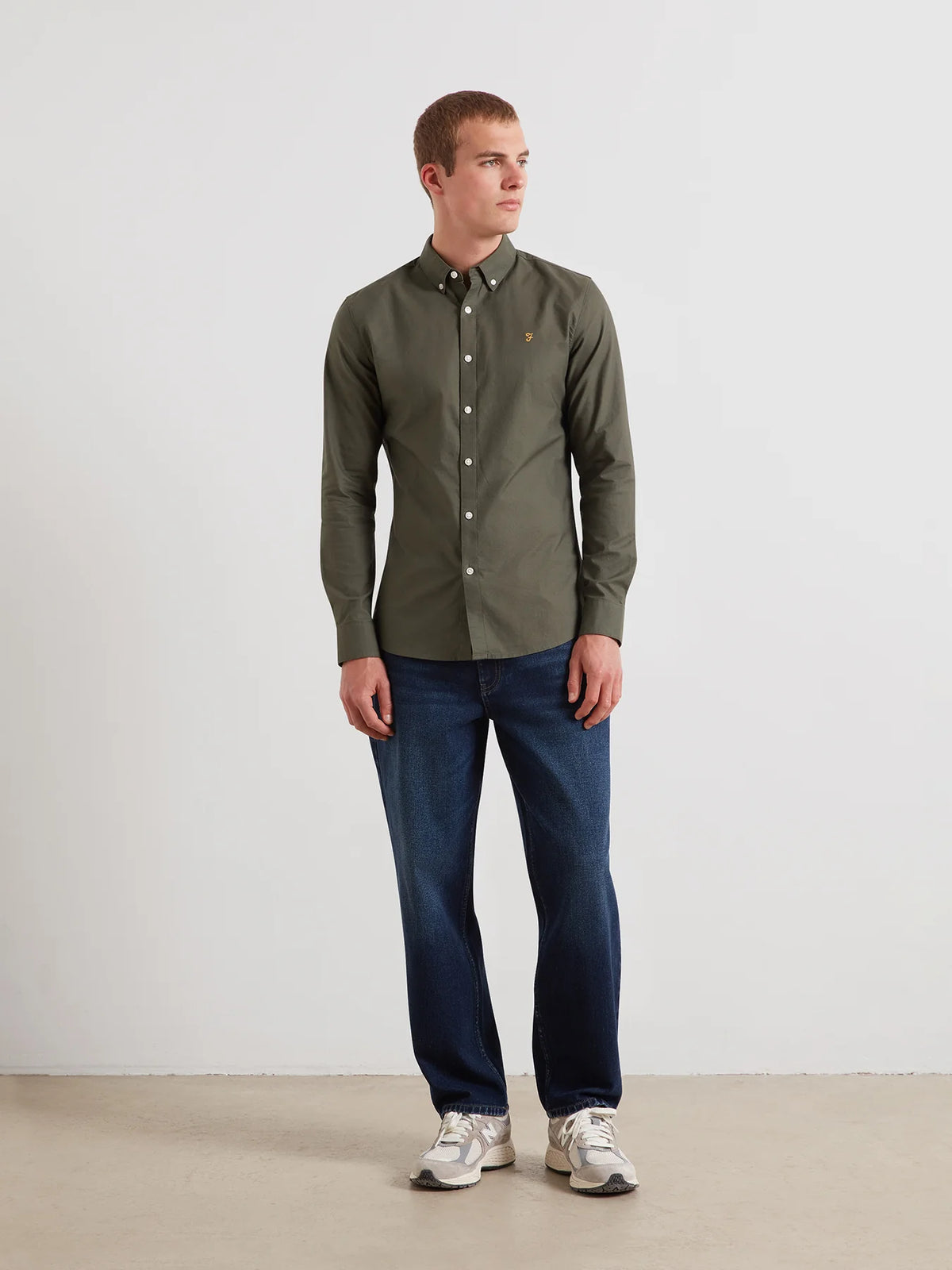 Farah Rosemary Green Slim Fit Shirt F4WSB060 300