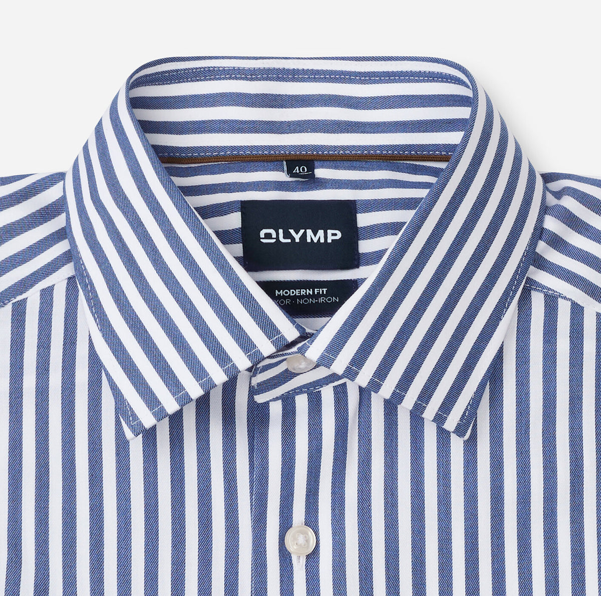 Olymp Marine Blue Striped Shirt 1288 24 18