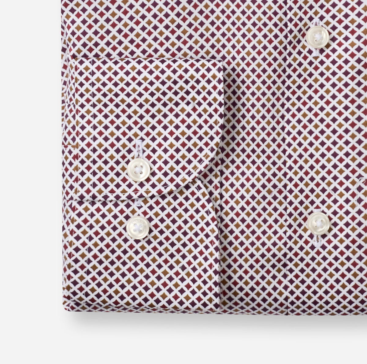Olymp Printed Burgundy Rust Shirt 1308 24 37