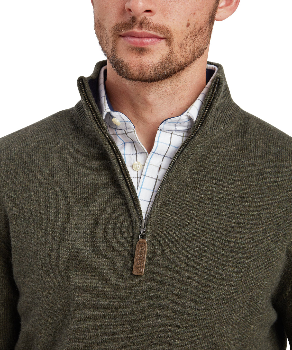 Schoffel Calton Zip Knit in Loden Green 20-3154 6790