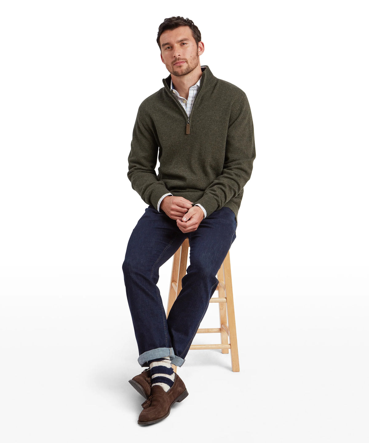 Schoffel Calton Zip Knit in Loden Green 20-3154 6790