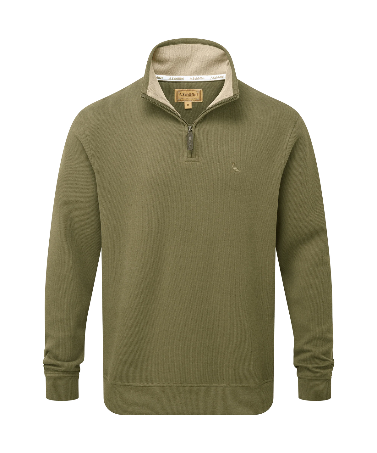 Schoffel Khaki Green Zip Sweat 20-3166 6528