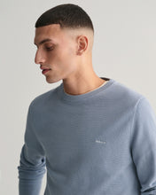Load image into Gallery viewer, Gant 8040521 474 | Cotton Pique Crew Textured Knit in Dove Blue