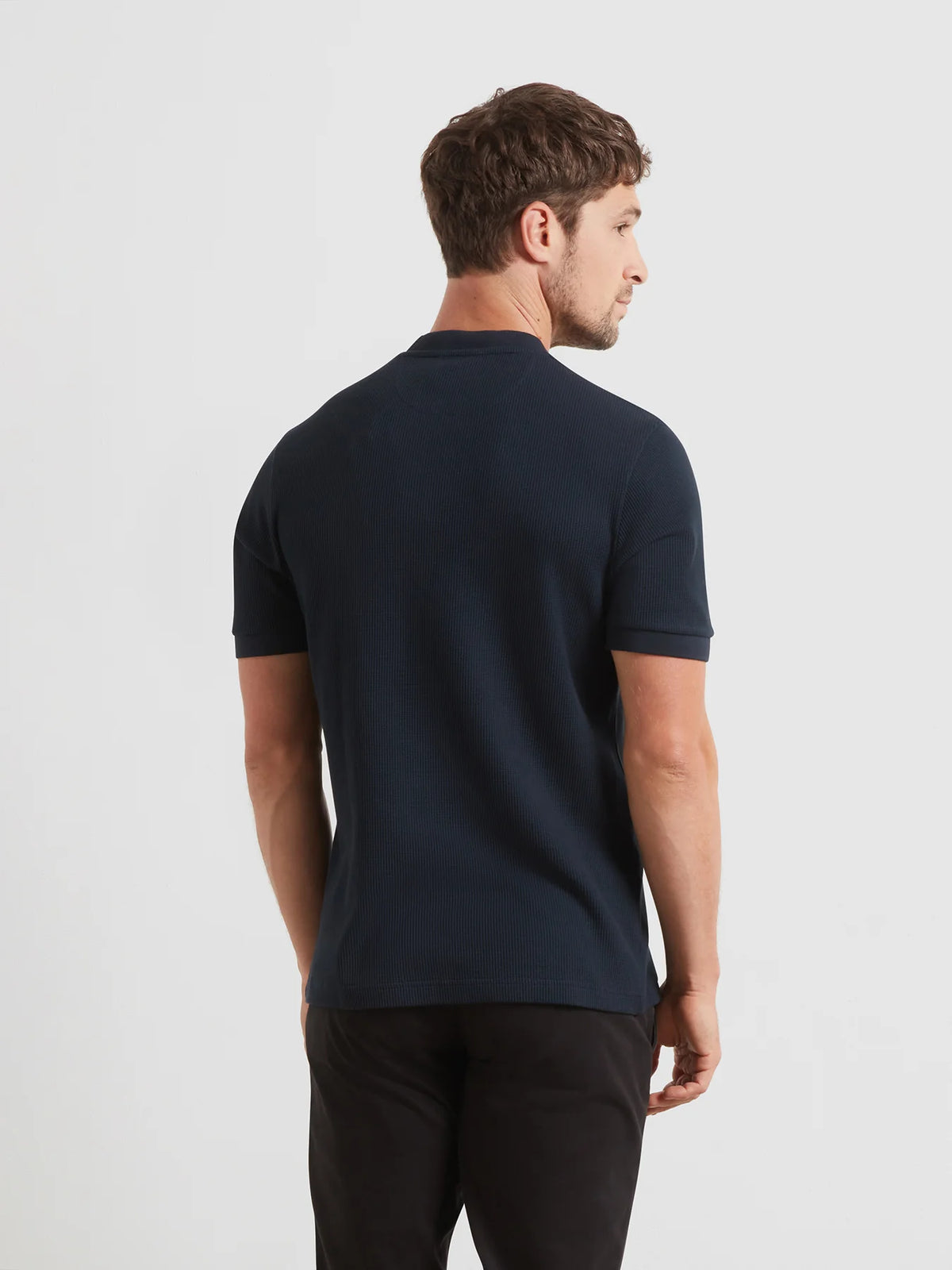 Farah Navy Waffle Tee F4KFG006 412