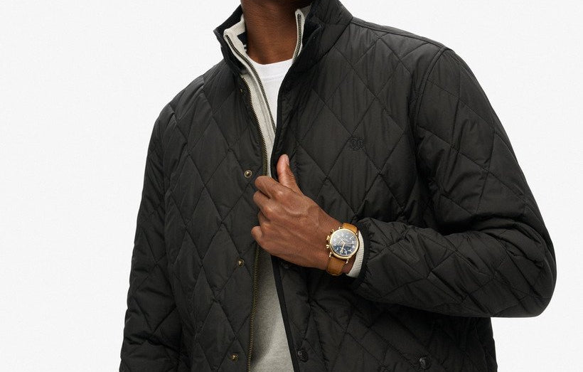 Superdry Black Quilted Jacket M5012225A 9KK
