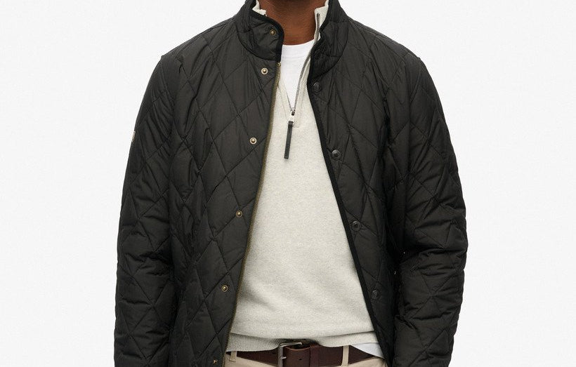 Superdry Black Quilted Jacket M5012225A 9KK