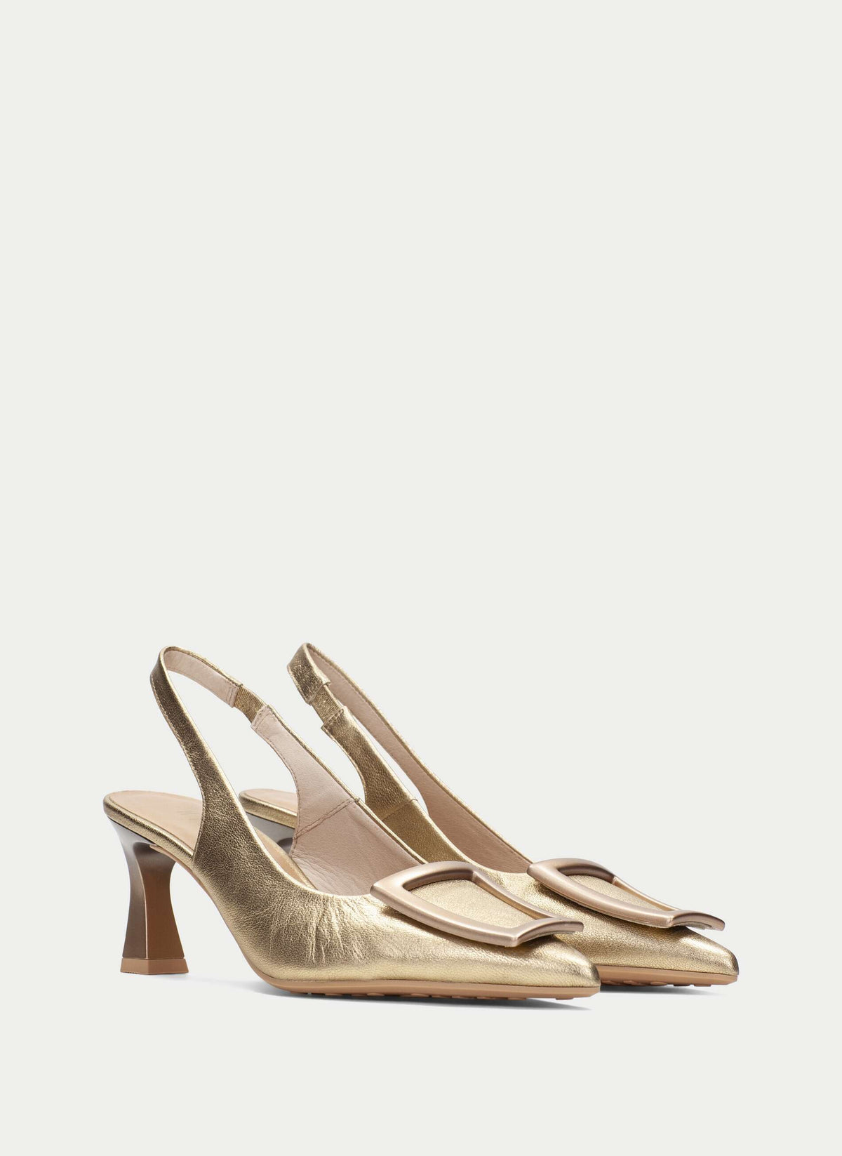 Hispanitas Platinum Slingback Court Shoe Gold HV264850