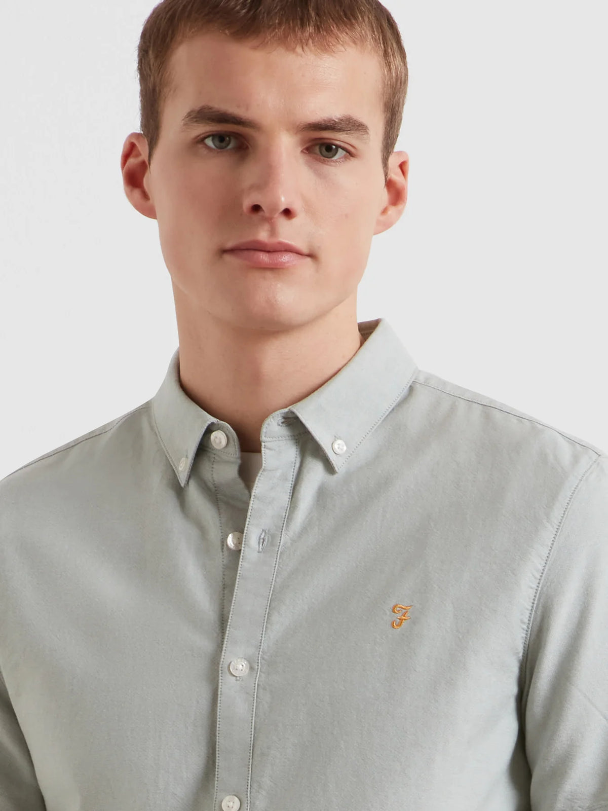 Farah Jade Green Brewer Short Sleeve Shirt F4WSB061 905