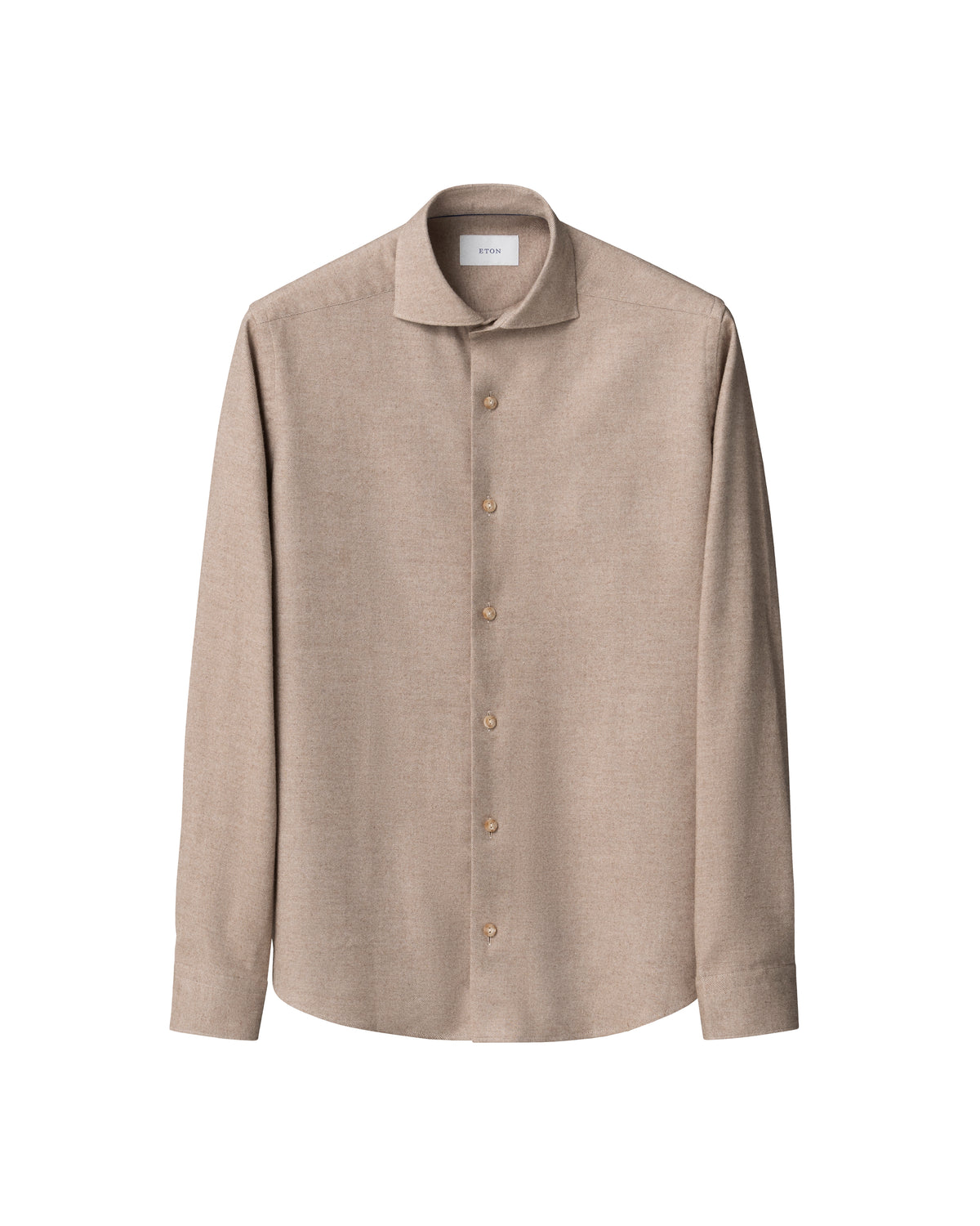 Eton Beige Soft Flannel Shirt 100015434 30